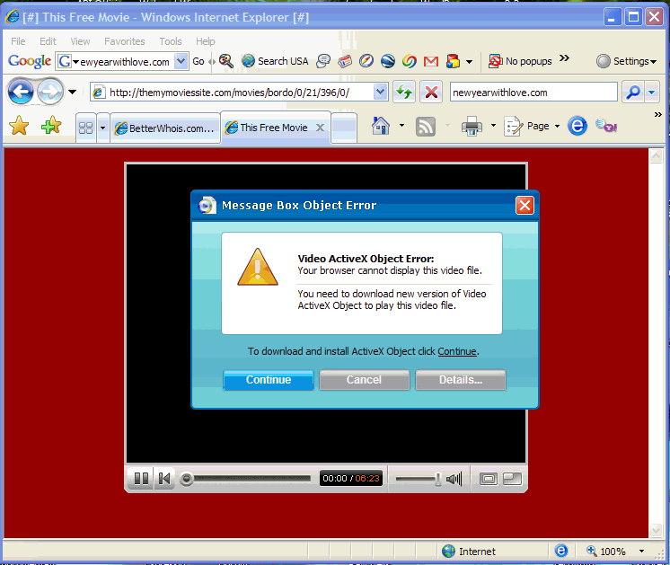 Click to view a larger image of the Video Player prompt