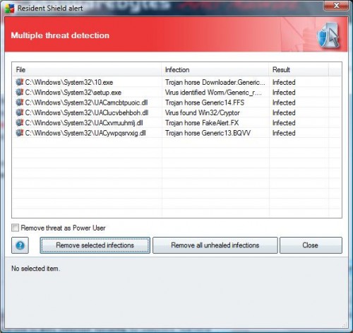 AVG Resident Shield alert - Multiple files