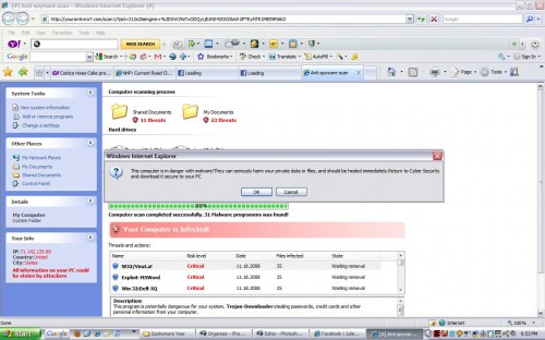Cyber Security - A fake security program when re-directed to a malicious web site