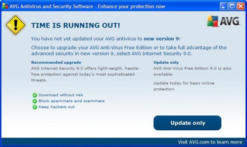 AVG Update - Time is running out notice