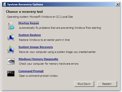 System Recovery Options