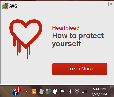 AVG Heartbleed popup