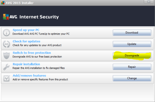 AVG - Downgrade