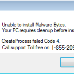 Phony error message