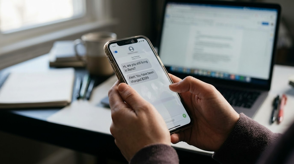 Looking at misdirected messages on smartphone